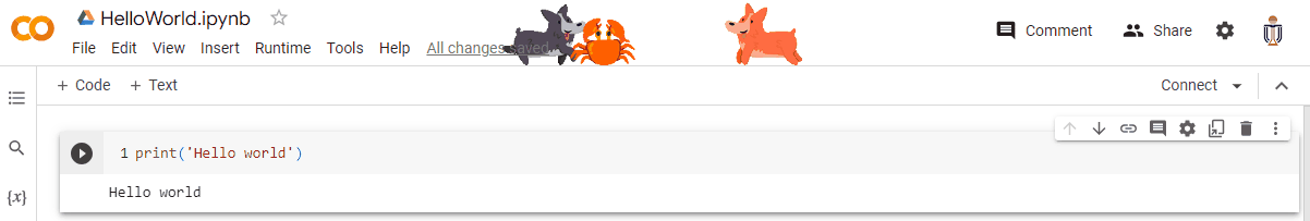 Walking dogs and crabs in Google Colab Notebook