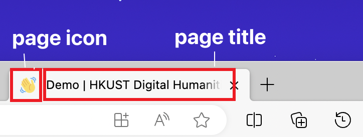 screenshot showing where streamlit page title and page icon is located