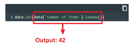 output of idxmax