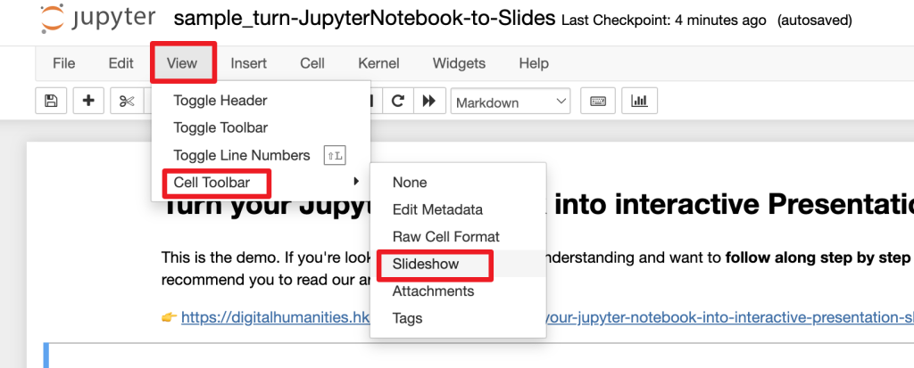 how to make presentation in jupyter notebook