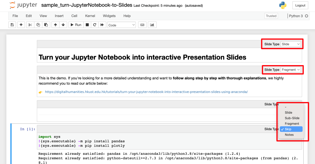 how to make a presentation in jupyter notebook