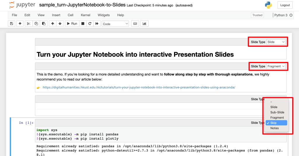 jupyter lab create presentation