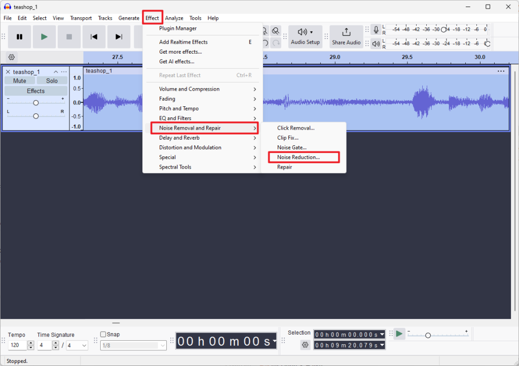 Audacity Noise Reduction