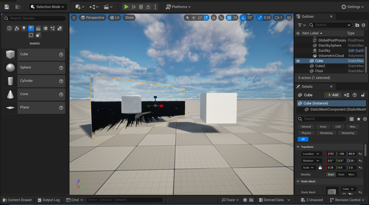 UE5 - mirror materials result