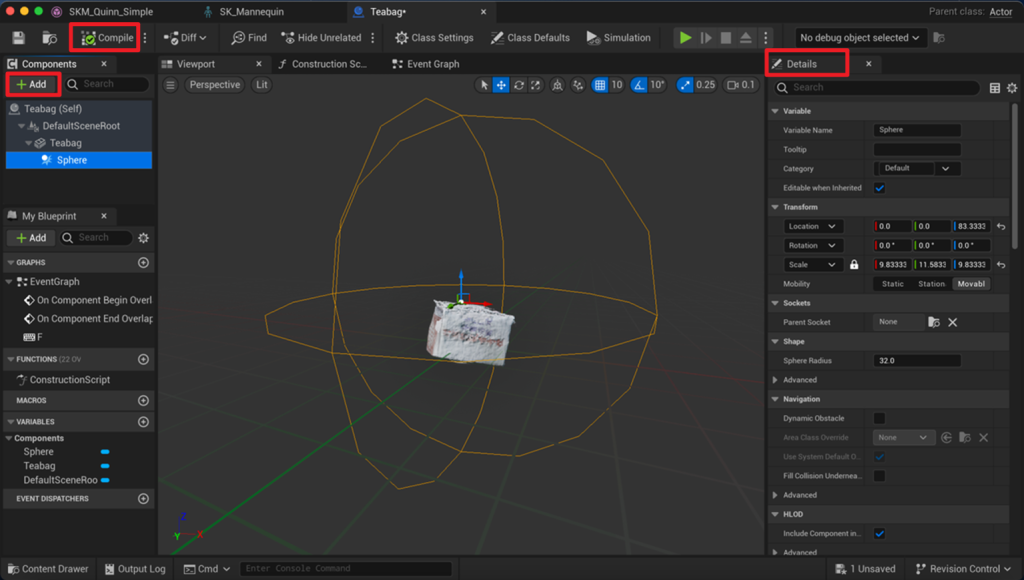 UE5 grab - Step 2: Add a Static Mesh