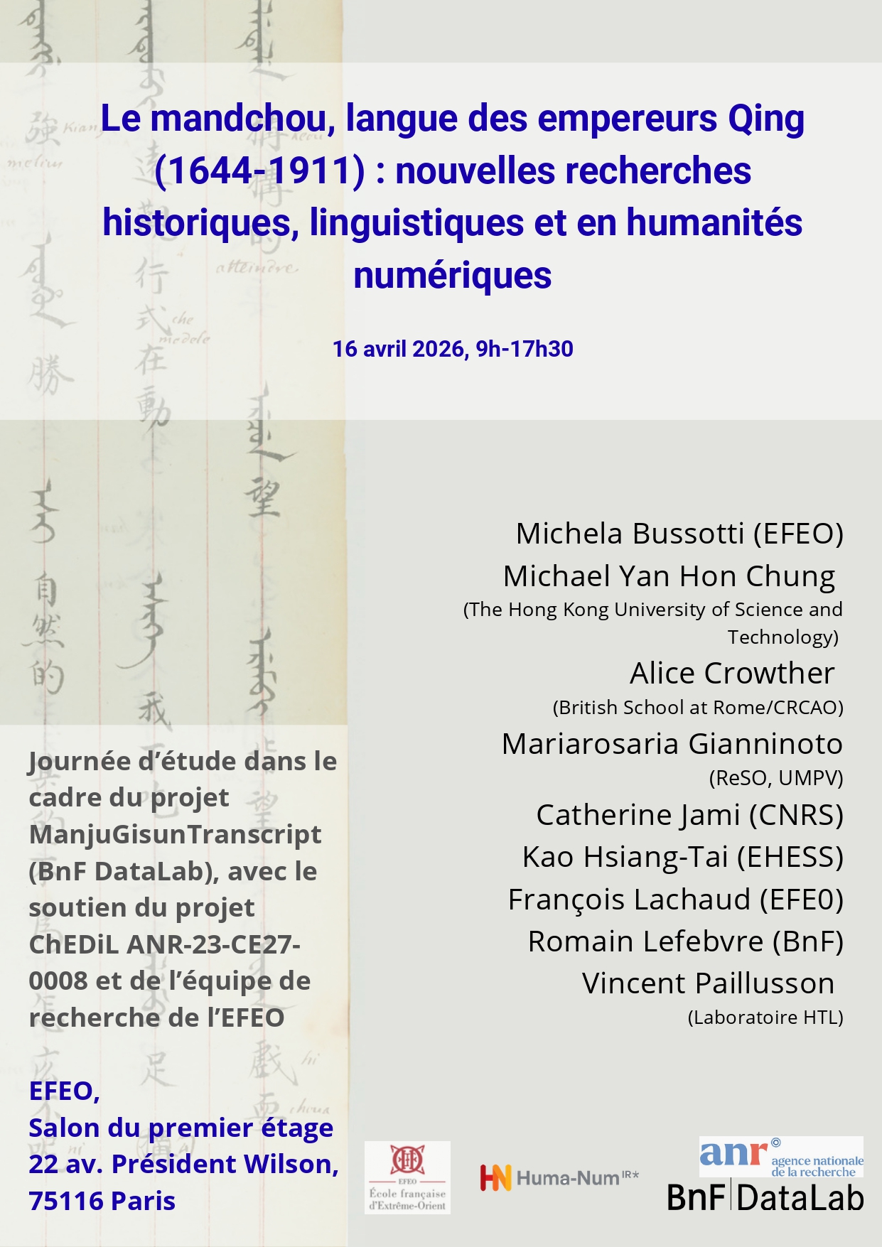 Prof. Michael Chung Agentic AI for Manchu OCR (BnF Data Lab, Paris, French National Library) 16 April 2026